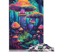 500 Pieces Psychedelic Mushroom Tree Puzzles Jigsaw Adults Difficulty Jigsaw Puzzle Relaxing Games Toy 500pcs (52x38cm)