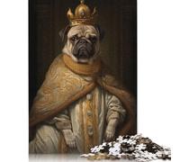 500 Pieces 'pug Dog Cute Jigsaw Square Puzzle for Adults Wooden Puzzles Unique Challenge Games 500pcs (52x38cm)