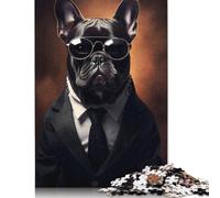 500 Pieces Pug Dog Gangstar Jigsaw Puzzle Puzzles for Adults Puzzle for Adults And Teenager 500pcs (52x38cm)