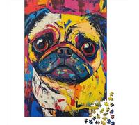 500 Pieces Pug Puzzle Jigsaw Adults Jigsaw Difficulty Jigsaw Educational Game Toy Family Decoration 500pcs (52x38cm)