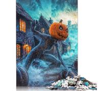 500 Pieces Pumpkin Head Monster Puzzles Wooden Puzzle for Adults And Teenager Puzzling for Gift 500pcs (52x38cm)