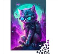 500 Pieces Punk Cute Kitten Square Jigsaw Puzzles for Adults And Wooden Puzzles Children Puzzles 500pcs (52x38cm)