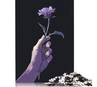 500 Pieces Purple Flower in A Dark Jigsaw Puzzles Adults Difficulty Puzzles Strengthen Relationships between Family Members 500pcs (52x38cm)