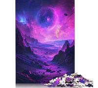 500 Pieces Purple Planet Cosmos Square Jigsaw Puzzles for Adults And Wooden Puzzles Children Puzzles 500pcs (52x38cm)