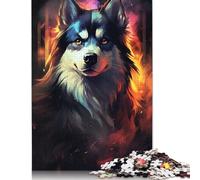 500 Pieces Puzzle Adults Colourful Husky Dog Puzzle Decompression Toys Home Puzzles Game Puzzle Interesting Gifts 500pcs (52x38cm)