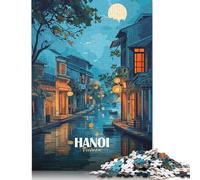 500 Pieces Puzzle Adults Hanoi, Vietnam Canal at Night Puzzle Decompression Toys Home Puzzles Game Puzzle Interesting Gifts 500pcs (52x38cm)