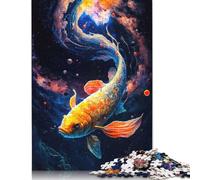 500 Pieces Puzzle for Adults Cosmic Koi 5 Jigsaw Puzzles for Adults Puzzle Woodenboard Puzzles Educational Game Challenge Toy 500pcs (52x38cm)