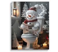 500 Pieces Puzzle for Adults Funny Christmas Snowman Reading a Newspaper on The Toilet A Festive Holiday Humor. A Unique for Friends and Family.