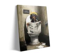 500 Pieces Puzzle for Adults Funny Dog Sitting on Toilet and Reading Newspaper Humorous Pet Theme Unique Dog Lover and Fun Space