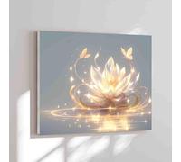 500 Pieces Puzzle for Adults Gray Zen Vintage Butterfly and White Flowers Blooming in Water Parent-Child Family Fun Leisure Puzzle Beginners
