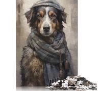 500 Pieces Puzzle for Adults Portrait of A Stray Dog Jigsaw Puzzles for Adults Puzzle Woodenboard Puzzles Educational Game Challenge Toy 500pcs (52x38cm)