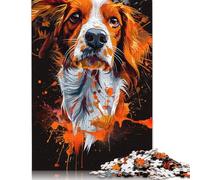 500 Pieces Puzzle Jigsaw Boys And Girls Jigsaw Standard Puzzles Brittany Dog Art Puzzles Family Puzzle Casual Games 500pcs (52x38cm)