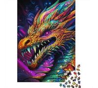 500 Pieces Puzzles Art Flying Dragons Jigsaw Puzzles for Adults Woodenboard Puzzles Home Decoration Puzzle Toys 500pcs (52x38cm)