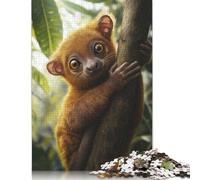 500 Pieces Puzzles Cute Red Kinkajou Lemur Jigsaw Puzzles for Adults Woodenboard Puzzles Home Decoration Puzzle Toys 500pcs (52x38cm)