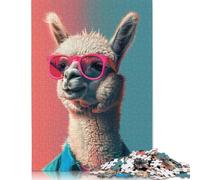 500 Pieces Puzzles for Adults 'Alpaca Llama Art Square Puzzle for Adults & Wooden Puzzles Home Decor 500pcs (52x38cm)