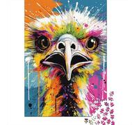 500 Pieces Puzzles for Adults Animal Art Ostrich Jigsaw Puzzles for Adults Woodenboard Puzzles Difficult And Challenge 500pcs (52x38cm)
