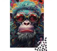 500 Pieces Puzzles for Adults Art Animal Gorilla Creative Square Jigsaw Puzzles for Adults, Wooden Puzzles Home Decoration Jigsaw Puzzles 500pcs (52x38cm)
