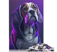500 Pieces Puzzles for Adults Art Beagle Hip Hop-styles Jigsaw Puzzles for Adults Puzzle Cardboard Puzzles Educational Stress Relief Toy Puzzle 500pcs (52x38cm)