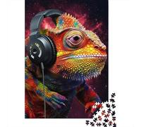 500 Pieces Puzzles for Adults Art Chameleon Jigsaw Puzzles for Adults Woodenboard Puzzles Difficult And Challenge 500pcs (52x38cm)