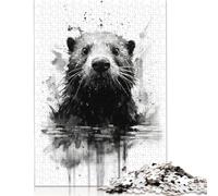 500 Pieces Puzzles for Adults 'Beaver Beauty Watercolor Square Puzzle for Adults & Wooden Puzzles Home Decor 500pcs (52x38cm)