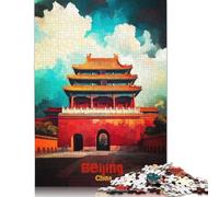 500 Pieces Puzzles for Adults Beijing Art Poster Square Puzzle for Adults & Wooden Puzzles Home Decor 500pcs (52x38cm)