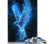 500 Pieces Puzzles for Adults Blue Fire Eagle Square Puzzle for Adults & Wooden Puzzles Home Decor 500pcs (52x38cm)