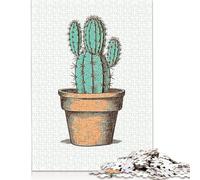 500 Pieces Puzzles for Adults Cactus Minimalist Vintage Jigsaw Puzzles for Adults And Wooden Puzzles Home Decoration 500pcs (52x38cm)