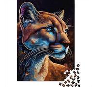 500 Pieces Puzzles for Adults Cougar Ink Painting Creative Square Jigsaw Puzzles for Adults, Wooden Puzzles Home Decoration Jigsaw Puzzles 500pcs (52x38cm)