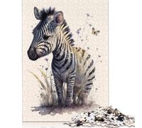 500 Pieces Puzzles for Adults Cute Baby Zebra Painting Jigsaw Puzzles for Adults And Wooden Puzzles Home Decoration 500pcs (52x38cm)