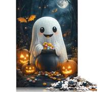 500 Pieces Puzzles for Adults Cute Halloween Ghost Jigsaw Puzzles for Adults And Wooden Puzzles Home Decoration 500pcs (52x38cm)