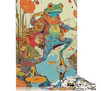 500 Pieces Puzzles for Adults Dancing Frogs Square Puzzle for Adults & Wooden Puzzles Home Decor 500pcs (52x38cm)