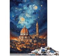 500 Pieces Puzzles for Adults Dreaming in Florence Square Puzzle for Adults & Wooden Puzzles Home Decor 500pcs (52x38cm)