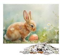 500 Pieces Puzzles for Adults Easter Bunny with Egg in Spring Jigsaw Puzzles for Adults And Wooden Puzzles Home Decoration 500pcs (52x38cm)