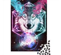 500 Pieces Puzzles for Adults Fantasy Space Wolf Jigsaw Puzzles for Adults And Wooden Puzzles Home Decoration 500pcs (52x38cm)