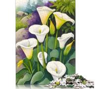 500 Pieces Puzzles for Adults Flower of Life Calla Lily Jigsaw Puzzle Adult Wood Jigsaw Best Gift for Adults Birthday Present 500pcs (52x38cm)