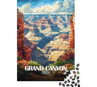 500 Pieces Puzzles for Adults Grand Canyon USA Travel Poster Jigsaw Puzzles for Adults Woodenboard Puzzles Difficult And Challenge 500pcs (52x38cm)
