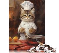 500 Pieces Puzzles for Adults Kitty Chef Jigsaw Puzzles for Adults And Wooden Puzzles Home Decoration 500pcs (52x38cm)