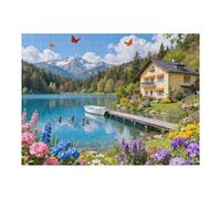 500 Pieces Puzzles for Adults Lake House Jigsaw Puzzles Large 500 Piece Puzzle for Adults Seniors Sturdy,Safe Engaging & Educational Creative Kits Great Gift for Parents 20.5 X 15 in