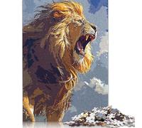 500 Pieces Puzzles for Adults Lions Roar Creative Square Jigsaw Puzzles for Adults, Wooden Puzzles Home Decoration Jigsaw Puzzles 500pcs (52x38cm)