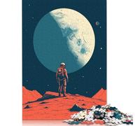 500 Pieces Puzzles for Adults Minimalist Astronaut Creative Square Jigsaw Puzzles for Adults, Wooden Puzzles Home Decoration Jigsaw Puzzles 500pcs (52x38cm)