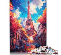 500 Pieces Puzzles for Adults Paris Art Poster Square Puzzle for Adults & Wooden Puzzles Home Decor 500pcs (52x38cm)