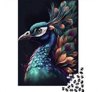 500 Pieces Puzzles for Adults Peacock Colorful Square Puzzle for Adults & Wooden Puzzles Home Decor 500pcs (52x38cm)