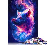 500 Pieces Puzzles for Adults Pig Creative Square Jigsaw Puzzles for Adults, Wooden Puzzles Home Decoration Jigsaw Puzzles 500pcs (52x38cm)