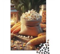 500 Pieces Puzzles for Adults Popcorn Corn Creative Square Jigsaw Puzzles for Adults, Wooden Puzzles Home Decoration Jigsaw Puzzles 500pcs (52x38cm)