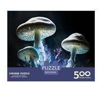 500 Pieces Puzzles for Adults Psychedelic Mushroom Forest Creative Square Jigsaw Puzzles for Adults, Wooden Puzzles Home Decoration Jigsaw Puzzles 500pcs (52x38cm)