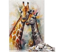 500 Pieces Puzzles for Adults Romantic Giraffe Square Puzzle for Adults & Wooden Puzzles Home Decor 500pcs (52x38cm)