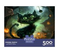 500 Pieces Puzzles for Adults Smiling Cat Creative Square Jigsaw Puzzles for Adults, Wooden Puzzles Home Decoration Jigsaw Puzzles 500pcs (52x38cm)