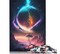 500 Pieces Puzzles for Adults Stellar Sunset Galaxy Creative Square Jigsaw Puzzles for Adults, Wooden Puzzles Home Decoration Jigsaw Puzzles 500pcs (52x38cm)