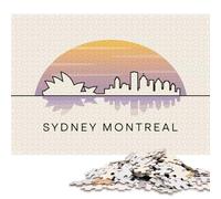 500 Pieces Puzzles for Adults Sydney And Montreal Skyline Illustration Jigsaw Puzzles for Adults And Wooden Puzzles Home Decoration 500pcs (52x38cm)