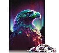 500 Pieces Puzzles for Adults Synthwave Eagle Creative Square Jigsaw Puzzles for Adults, Wooden Puzzles Home Decoration Jigsaw Puzzles 500pcs (52x38cm)